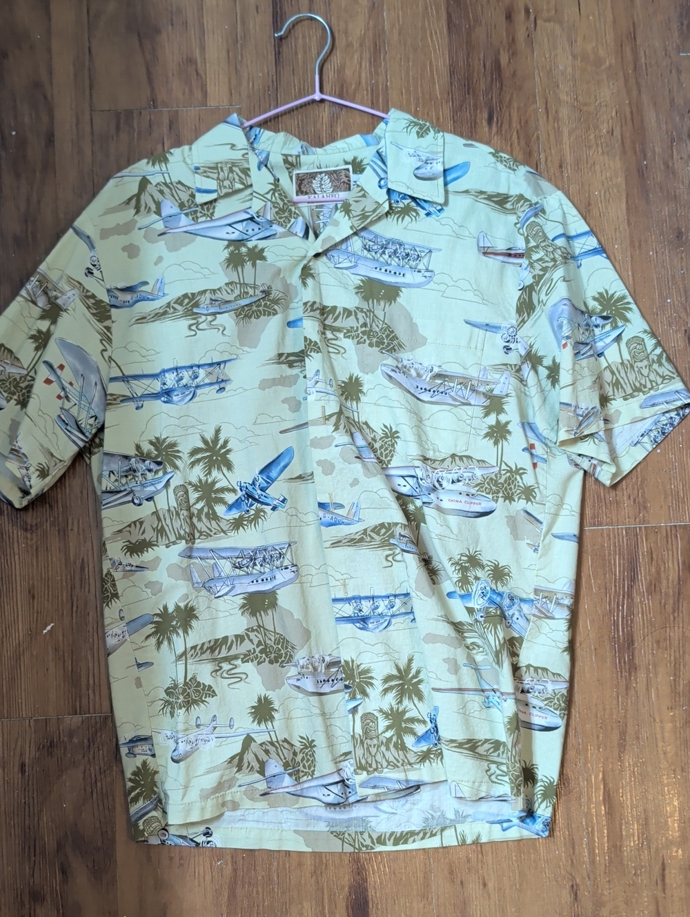 Tropical Seaplane Camp Shirt in Light Green